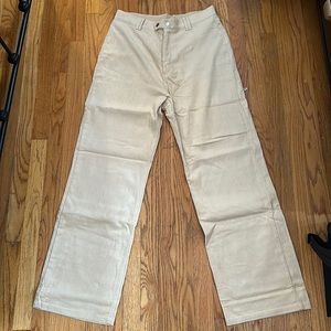 Princess Polly beige corduroy pants. Flare at the bottom